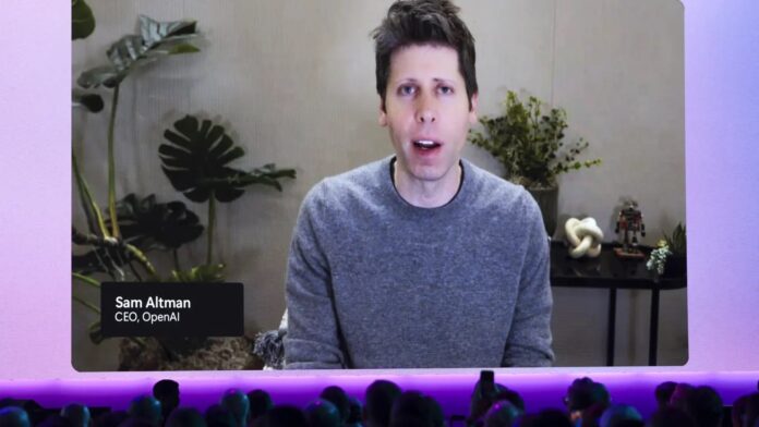 ภาพ CEO ของ OpenAI ปรากฏตัวผ่านวิดีโอคอลในงาน Qatar Economic Forum