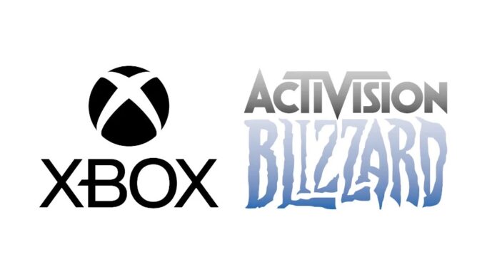 โลโก้ Xbox และโลโก้ Activision Blizzard วางคู่กัน สื่อถึงการเข้าซื้อกิจการของ Activision Blizzard โดย Microsoft