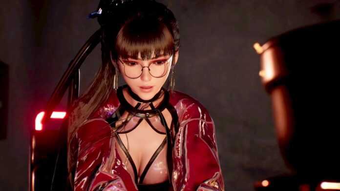 ภาพตัวละคร Eve จากเกม Stellar Blade ในชุดสีแดงสุดเซ็กซี่