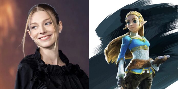 ภาพเปรียบเทียบระหว่าง Hunter Schafer นักแสดงจากซีรีส์ Euphoria กับเจ้าหญิง Zelda จากเกม The Legend of Zelda