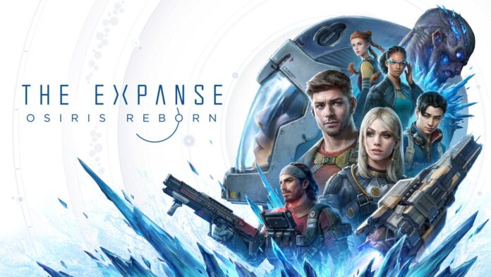 โปสเตอร์เกม The Expanse: Osiris Reborn แสดงตัวละครหลักหลากหลายในชุดอวกาศ พร้อมอาวุธล้ำยุค