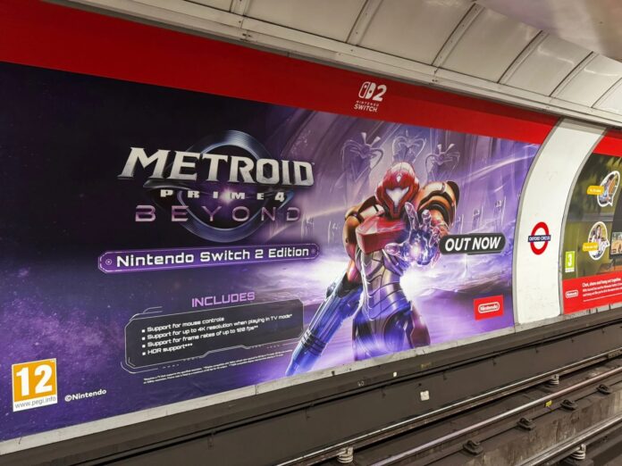 ภาพโปสเตอร์โฆษณาเกม Metroid Prime 4 บนเครื่อง Switch 2