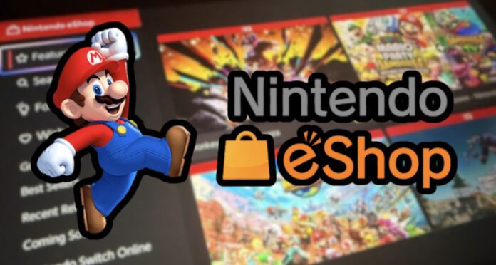 ภาพแสดง eShop ของ Nintendo พร้อมรูป Mario