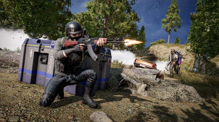 ภาพเกม PUBG ผู้เล่นกำลังยิงปืนในสนามรบสุดดุเดือด