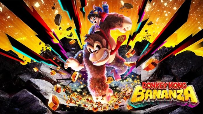 ภาพโปรโมตเกม Donkey Kong Bananza ตัวละครกำลังทุบพื้นให้แตกละเอียด