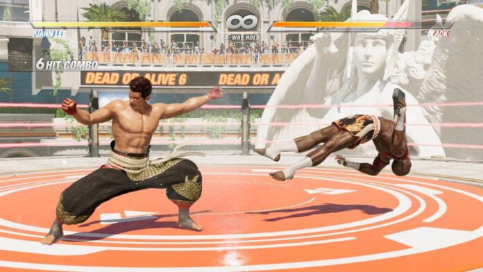 ภาพการต่อสู้อันดุเดือดของ 2 ตัวละครชายในเกม Dead or Alive