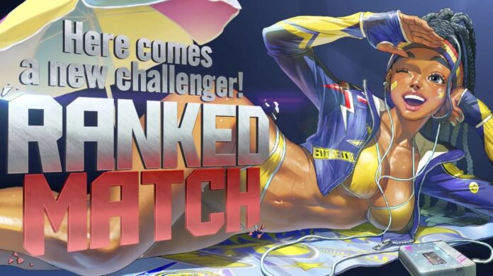 ภาพ Challenger Screen ของ Kimberly จากเกม Street Fighter 6 ในชุดว่ายน้ำ