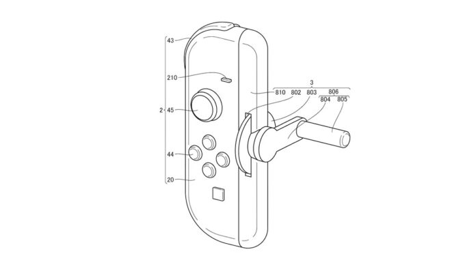 ภาพสิทธิบัตรอุปกรณ์เสริมแบบคันหมุน (Crank) ของ Joy-Con 2