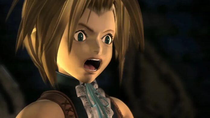 ภาพตัวละคร Zidane Tribal จากเกม Final Fantasy IX ในฉากที่แสดงสีหน้าตกใจ
