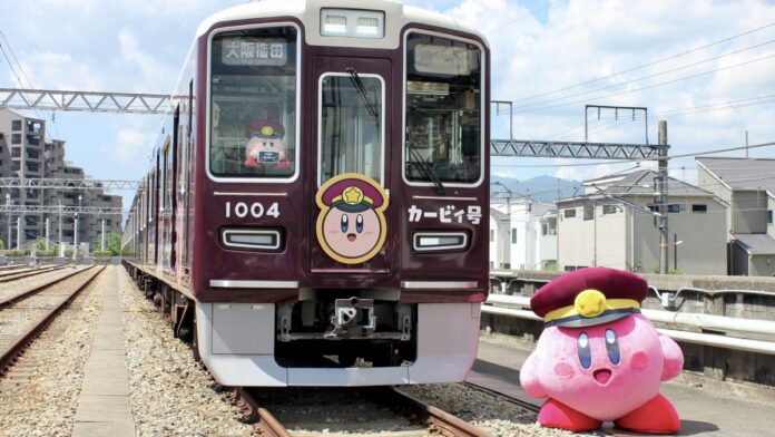 ภาพ Kirby และรถไฟธีม Kirby ความร่วมมือระหว่าง Nintendo และ Hankyu