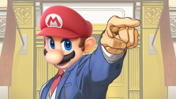 ภาพ Mario ในชุดสูทกำลังชี้นิ้วมาด้านหน้า