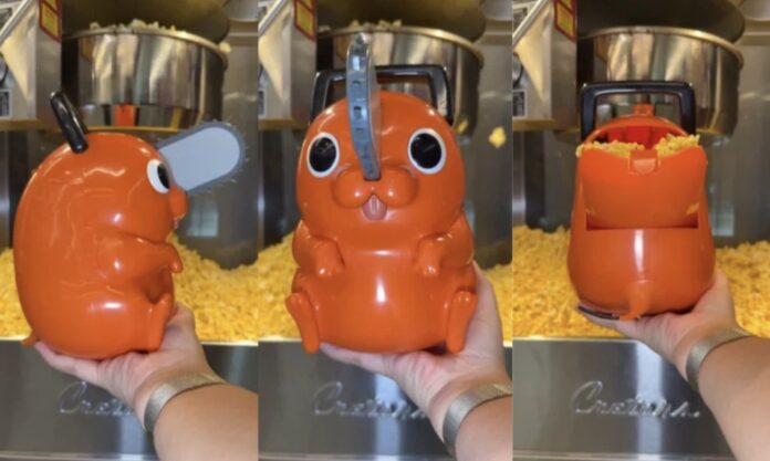 ภาพถังป๊อปคอร์น Pochita สีส้มจาก Cinemark