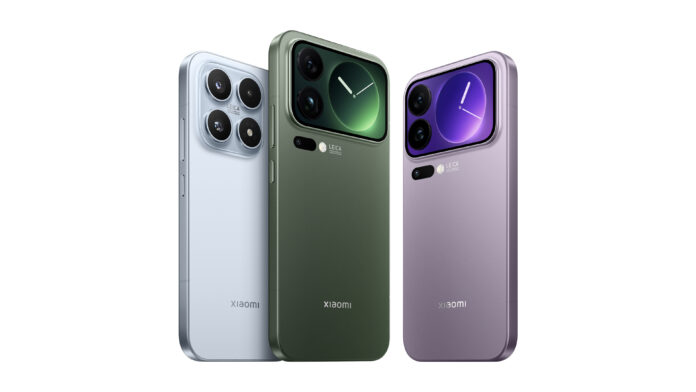 สมาร์ตโฟน Xiaomi 17 Series สีฟ้า, เขียว และม่วง โชว์ดีไซน์กล้องหลัง Leica พร้อมจอแสดงผลด้านหลัง (Dynamic Back Display) บนรุ่น Pro Series