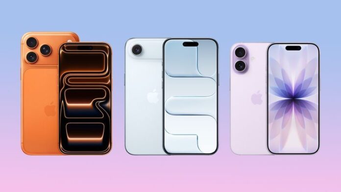 ภาพ iPhone 17 Series วางเรียงกัน 3 รุ่น