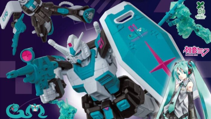ภาพโปรโมต RX-78-2 และ Zaku II สีพิเศษที่คอลแลปกับ Hatsune Miku