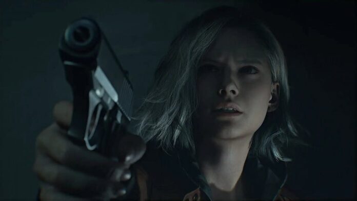 Grace Ashcroft จากเกม Resident Evil Requiem เล็งปืนในบรรยากาศมืดตึงเครียด