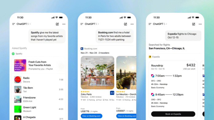 ภาพตัวอย่างการใช้งาน Apps in ChatGPT จาก OpenAI