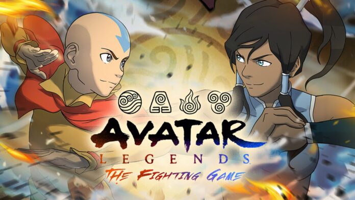 โปสเตอร์เกม Avatar Legends: The Fighting Game แสดงภาพ Aang และ Korra เตรียมปะทะกัน