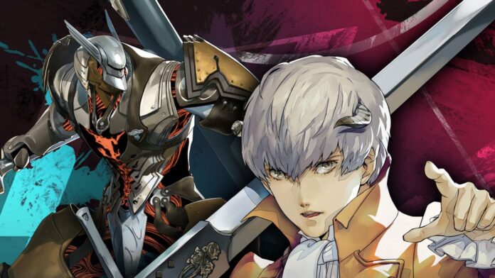 ตัวละครชายผมสีเงินและอัศวินเกราะคู่หูจากเกม Metaphor: ReFantazio ในภาพโปรโมตสไตล์อนิเมะ
