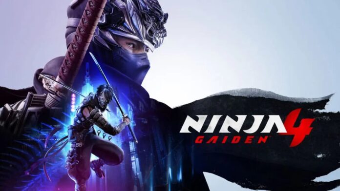 โปสเตอร์เกม Ninja Gaiden 4 โชว์นินจาหน้ากากเงินถือดาบคาตานะในท่าพร้อมสู้