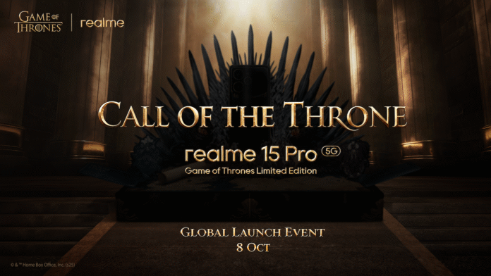 ภาพโปรโมตงาน Global Launch ของ realme 15 Pro Game of Thrones Limited Edition