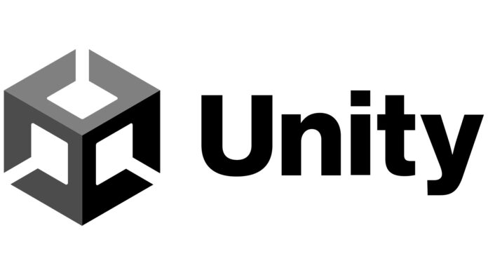 ภาพโลโก้ Unity บนพื้นหลังสีขาว