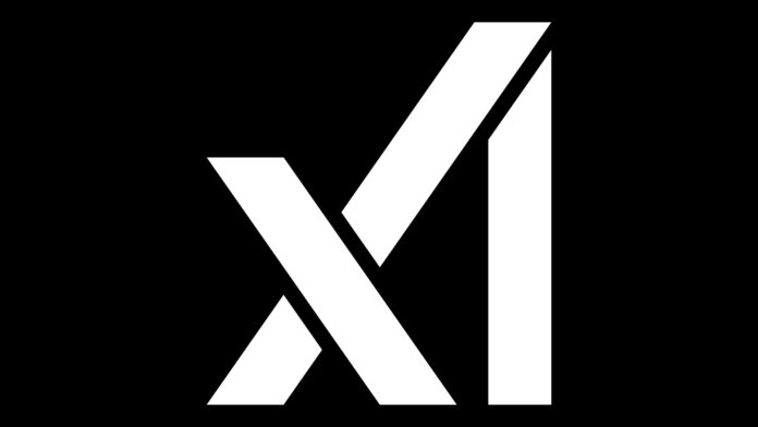 ภาพโลโก้บริษัท xAI ของ Elon Musk ตัวหนังสือสีขาว พื้นหลังสีดำ