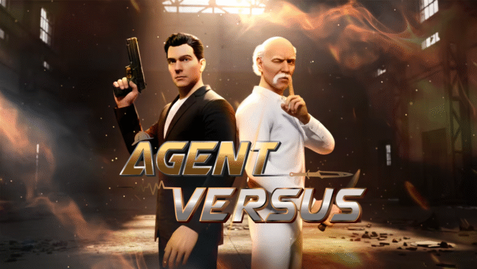 ตัวละครสายลับและนักสืบจากเกม Agent Versus ในสไตล์ 3D พร้อมโลโก้เกมอยู่ด้านหน้า