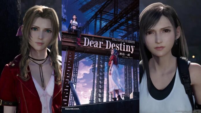 ภาพโปรโมตนิยาย FINAL FANTASY VII REBIRTH Dear Destiny พร้อมตัวละคร Aerith และ Tifa จากเวอร์ชันรีเมค