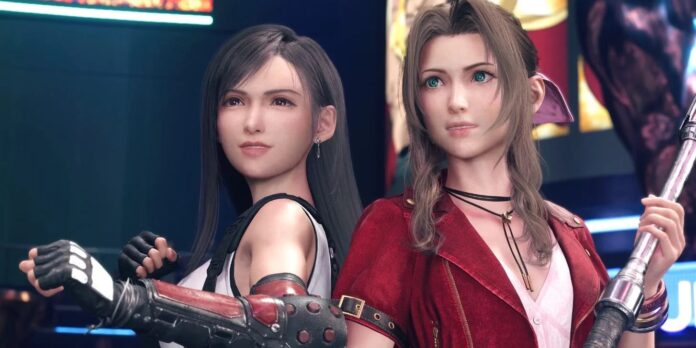 Tifa และ Aerith จาก Final Fantasy VII Remake ยืนเคียงกันพร้อมท่าทางเตรียมต่อสู้