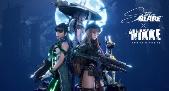 ภาพโปรโมตเกม Stellar Blade และ Goddess of Victory: NIKKE แสดงตัวละครหญิงในชุดแอ็กชันไซไฟ ถืออาวุธ ท่ามกลางบรรยากาศโลกอนาคต
