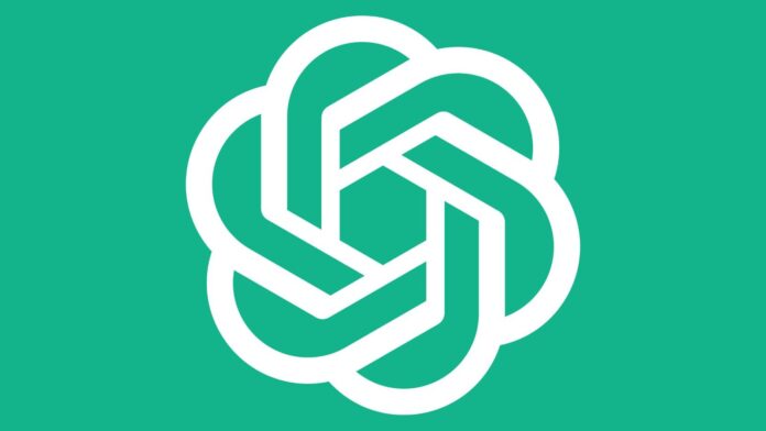 โลโก้ OpenAI หรือโลโก้ ChatGPT บนพื้นหลังสีเขียว