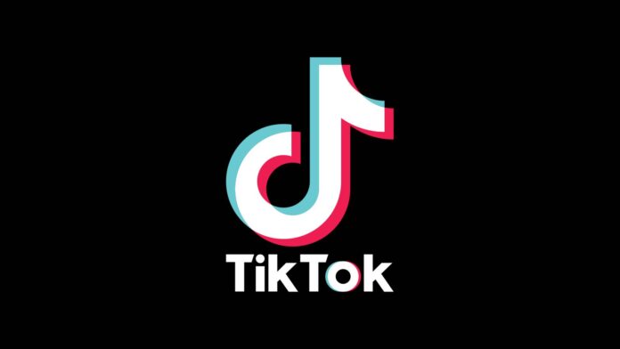 โลโก้ TikTok บนพื้นหลังสีดำ