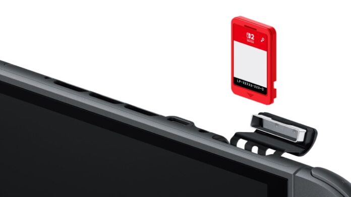 ตลับ Game-Key Card ของ Nintendo Switch 2 ขณะใส่เข้ากับเครื่องคอนโซล