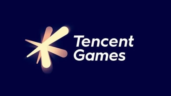 โลโก้ Tencent Games บนพื้นหลังสีดำ