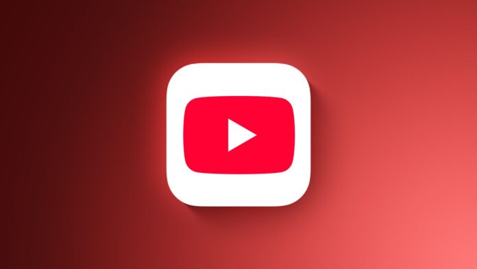โลโก้ YouTube บนพื้นหลังไล่เฉดสีแดง