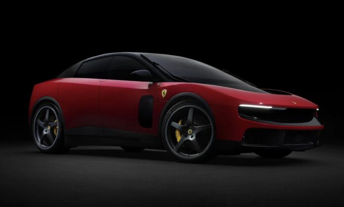 รถยนต์ไฟฟ้า Ferrari Luce สีแดงดำ ผลงานออกแบบร่วมของ Jony Ive พร้อมดีไซน์ตัวถังทรงล้ำสมัย