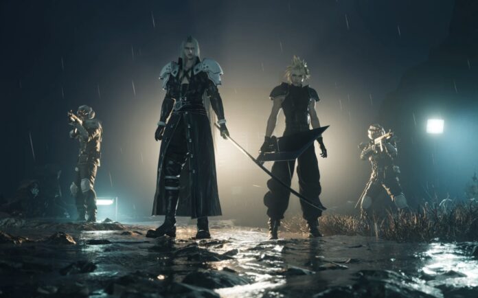 ตัวละคร Cloud Strife จาก Final Fantasy VII Remake ยืนถือดาบ Buster Sword