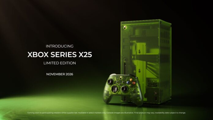 Xbox Series X25 Limited Edition และ Xbox Wireless Controller X25 Special Edition ในดีไซน์โปร่งใสสีเขียว