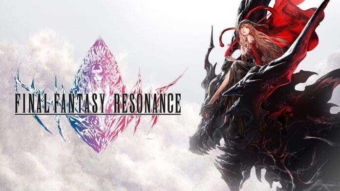 โลโก้ FINAL FANTASY RESONANCE พร้อมภาพหญิงสาวปริศนานั่งบนมังกรสีดำ เกมภาคใหม่จากจักรวาล FFBE