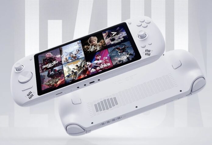 Lenovo Legion C700 เครื่องเกมพกพาสีขาว พร้อมหน้าจอแสดงเกมหลายรายการ