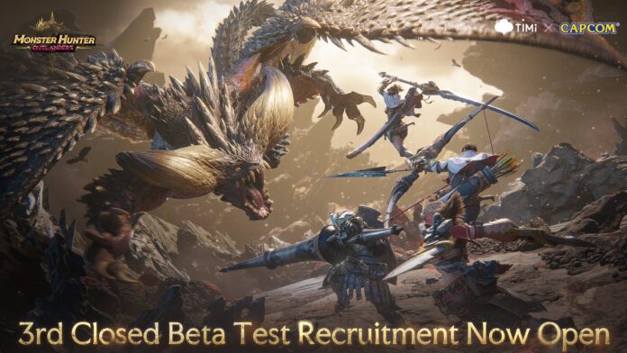ภาพโปรโมต Monster Hunter Outlanders แสดงเหล่าฮันเตอร์ร่วมต่อสู้กับ Nergigante พร้อมประกาศเปิดรับสมัคร Closed Beta Test รอบที่ 3