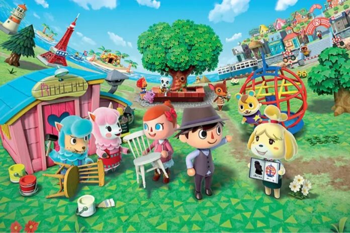 ภาพโปรโมตเกม Animal Crossing: New Leaf ของ Nintendo แสดงตัวละครและบรรยากาศในเมือง