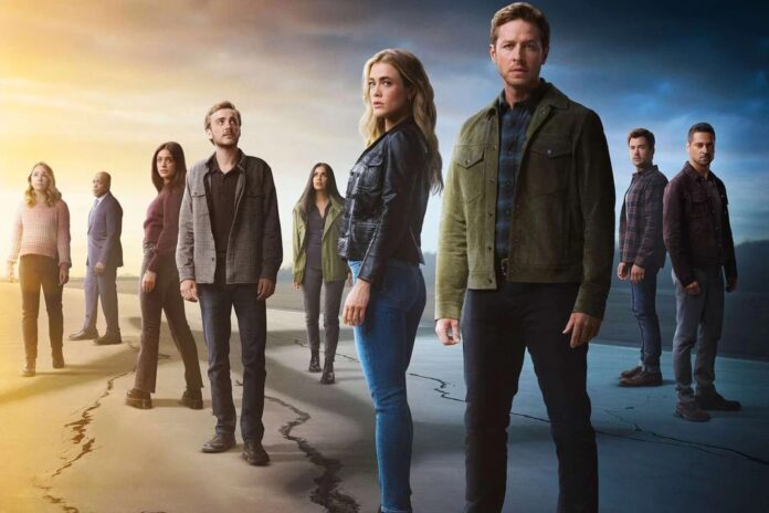 โปสเตอร์ซีรีส์ Manifest แสดงภาพกลุ่มผู้โดยสารตัวละครหลัก