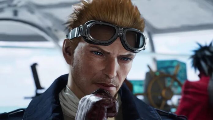 Cid Highwind จากเกม Final Fantasy VII ในฉากคัตซีน