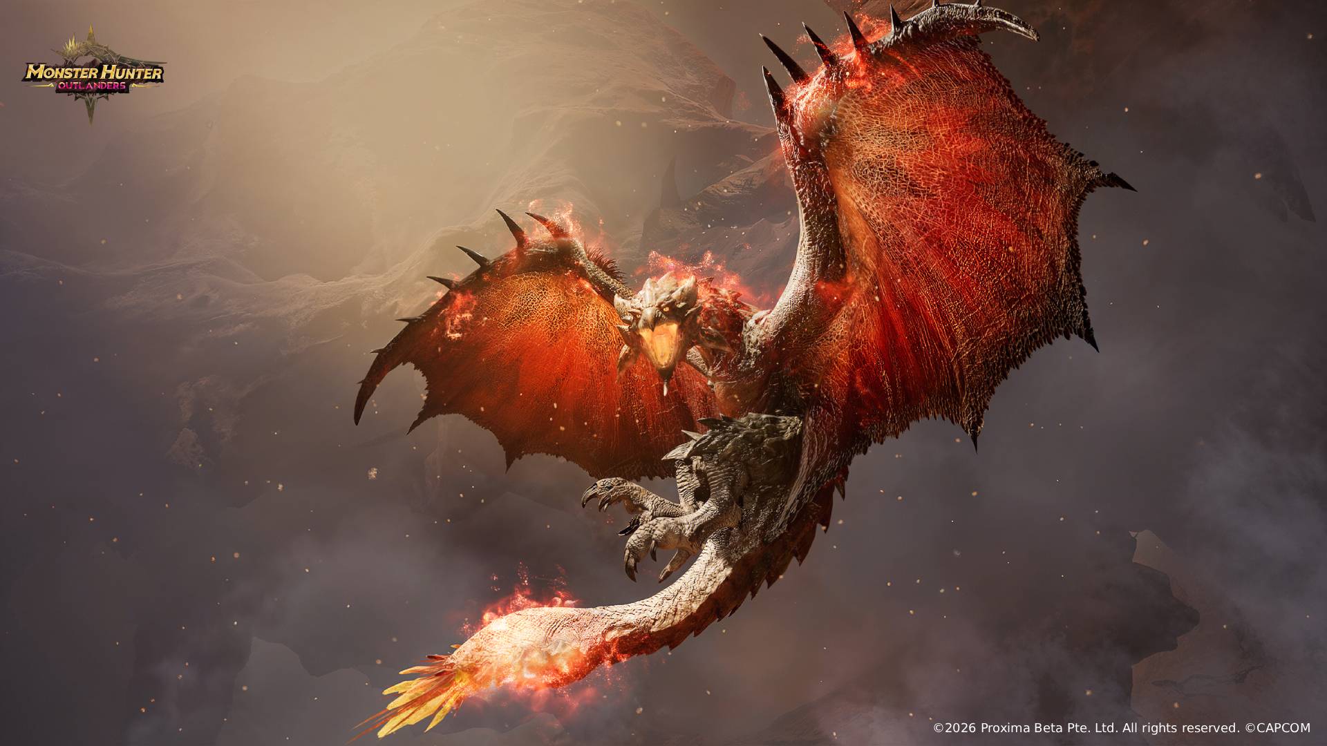 Rathalos สายพันธุ์ Radiant ใน Monster Hunter Outlanders