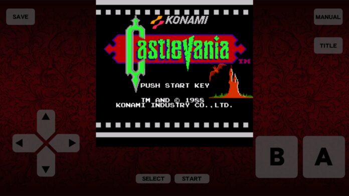 หน้าจอ Title Screen เกม Castlevania ของ Konami เวอร์ชันเกมมือถือ