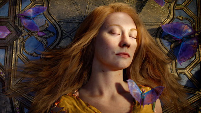 ตัวละคร Laufey หรือ Faye จากเกม God of War Laufey นอนหลับตา