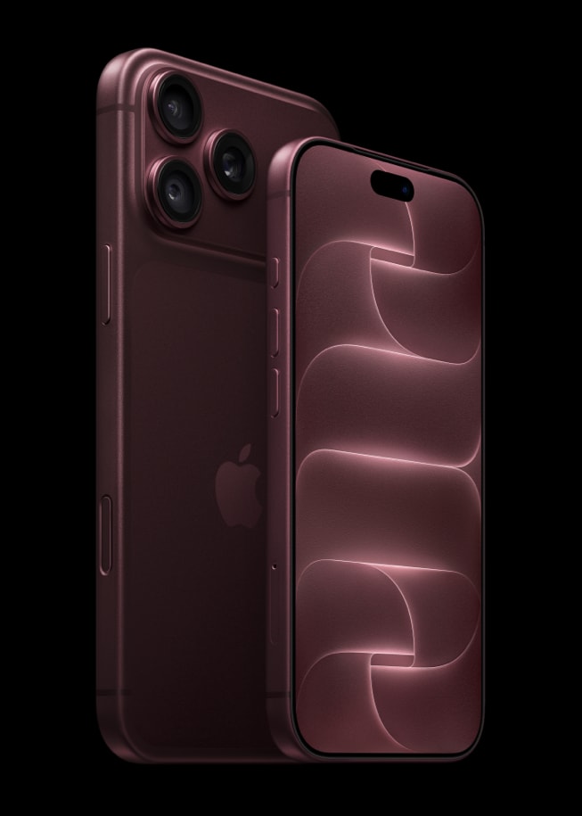 iPhone 18 Pro และ iPhone 18 Pro Max สีเบอร์กันดี แสดงด้านหน้าและด้านหลัง