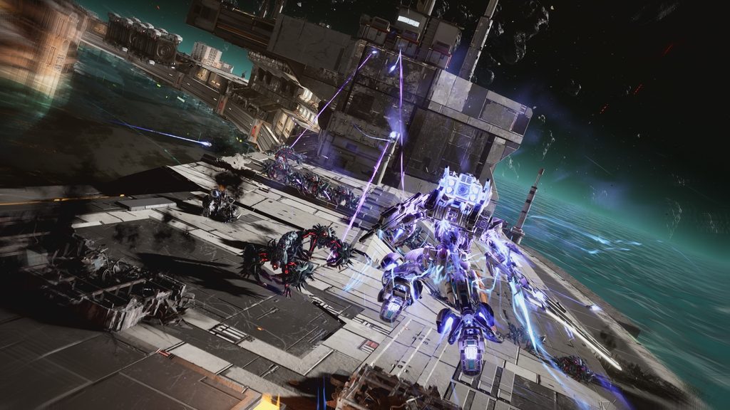 Gundam Helix ใช้ Thruster พุ่งเข้าหาศัตรูกลางอวกาศ